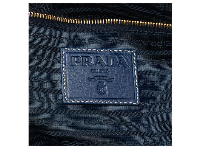 Saco Shopper Tote Prada Vitello Daino Azul - vista 5
