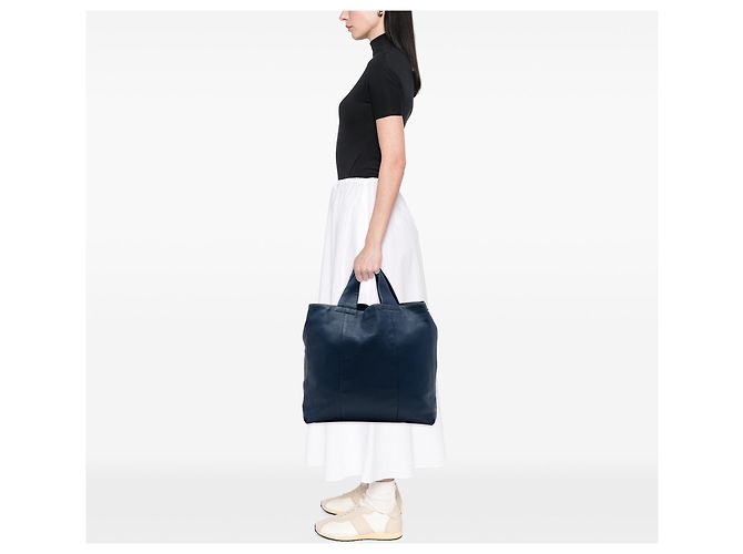 Saco Shopper Tote Prada Vitello Daino Azul - vista 6