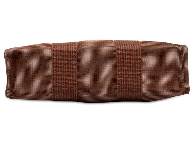 Borsa Tote Herline PM Hermès in Tela Marrone - vista 3