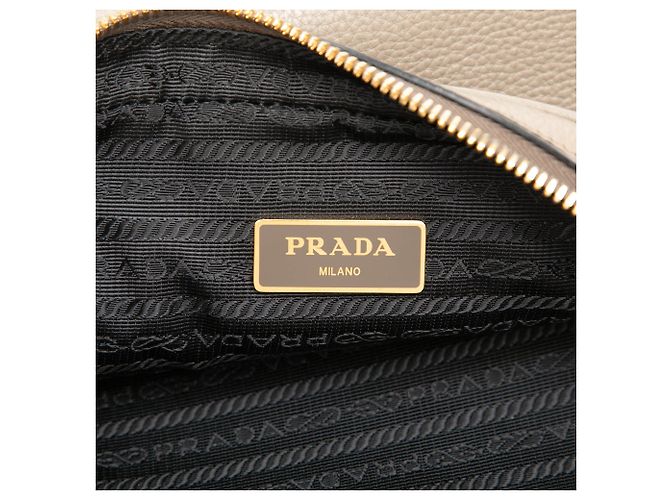 Sac Camera Prada Vitello Phenix à double zip, Marron - vue 5