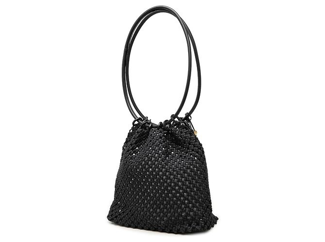 Borsa a tracolla Gucci in tela intrecciata nera Nero - vista 2