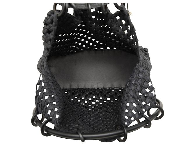 Borsa a tracolla Gucci in tela intrecciata nera Nero - vista 4