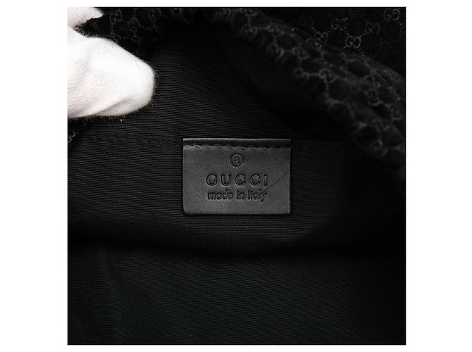 Borsa a tracolla Gucci in tela intrecciata nera Nero - vista 5