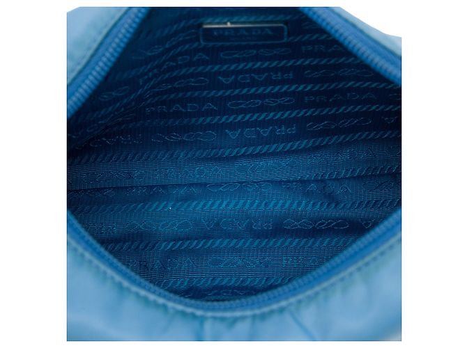Sac à épaule Prada Mini Tessuto Re Edition 2000 Bleu - vue 4