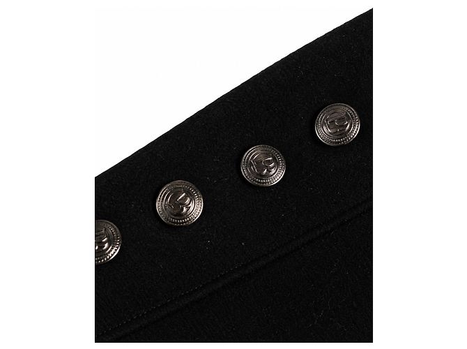 Pierre Balmain, giacca in lana perlinata con collo alto Nero - vista 8