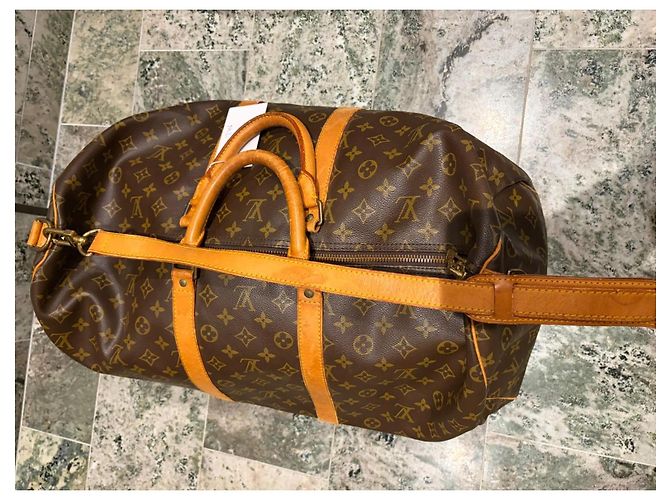 Louis Vuitton Keepall Bandoulière 55 Monogram Castaño Monograma - vista 13