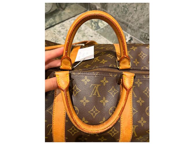 Louis Vuitton Keepall Bandoulière 55 Monogram Castaño Monograma - vista 4