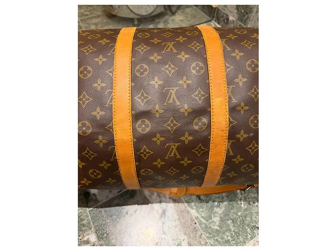 Louis Vuitton Keepall Bandoulière 55 Monogram Castaño Monograma - vista 6