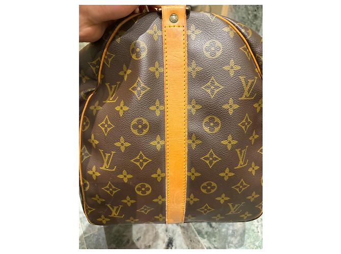 Louis Vuitton Keepall Bandoulière 55 Monogram Castaño Monograma - vista 7