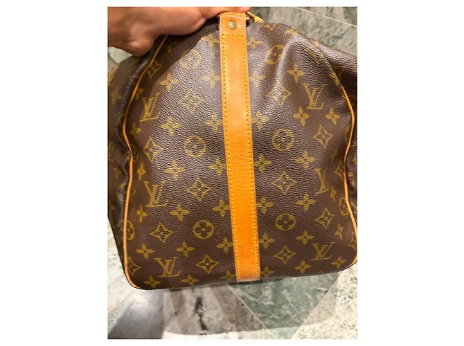 Louis Vuitton Keepall Bandoulière 55 Monogram Castaño Monograma - vista 8