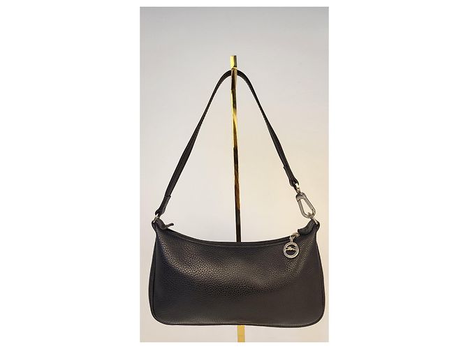 Borsa Longchamp Le Foulonne Pelle Nera Nero - vista 14