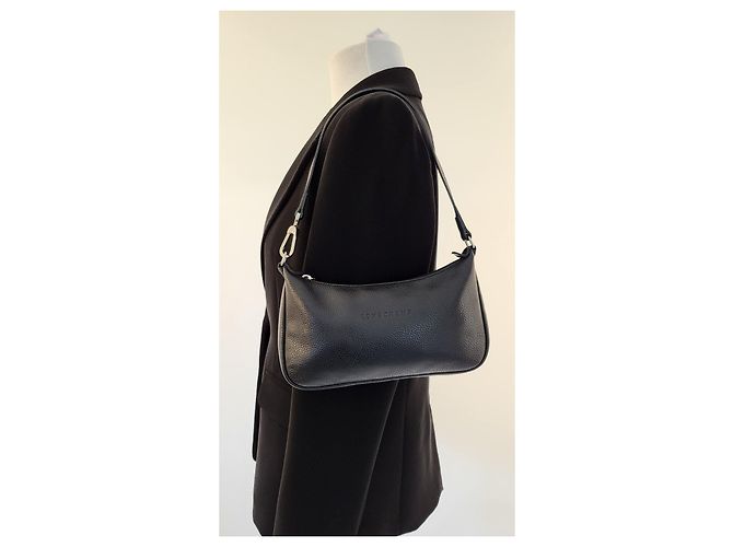 Borsa Longchamp Le Foulonne Pelle Nera Nero - vista 4