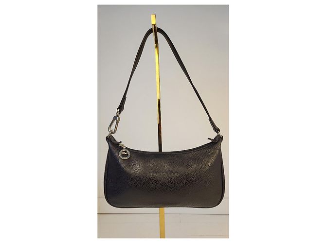 Borsa Longchamp Le Foulonne Pelle Nera Nero - vista 7