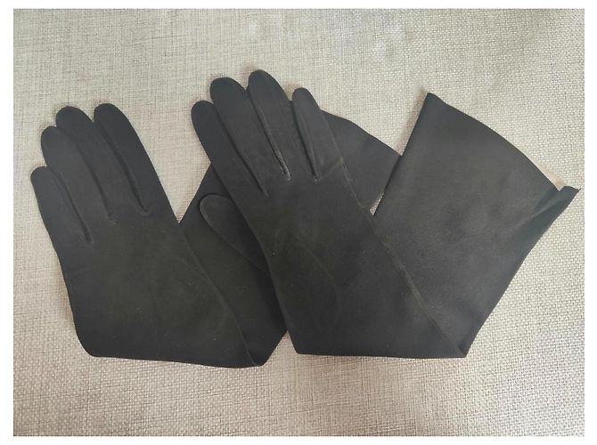Christian Dior lange Leder-Opernhandschuhe Schwarz - Ansicht 14