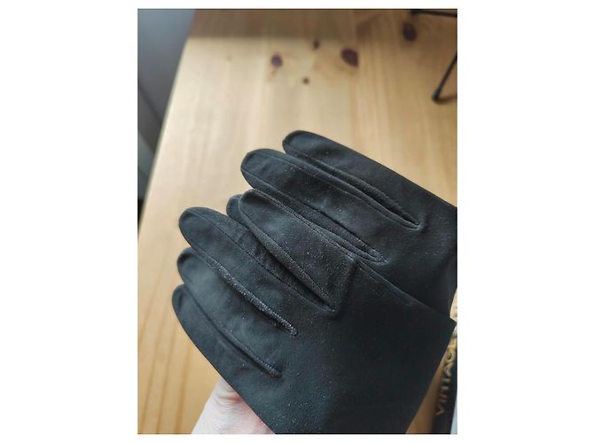 Christian Dior lange Leder-Opernhandschuhe Schwarz - Ansicht 4