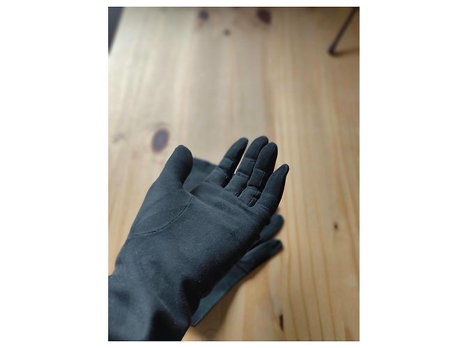 Christian Dior lange Leder-Opernhandschuhe Schwarz - Ansicht 7