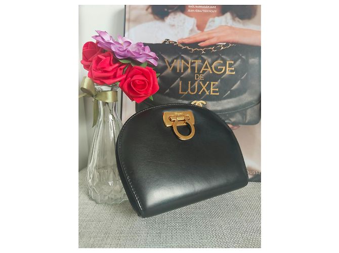 Salvatore Ferragamo Borsa a Tracolla Gancini Pelle Nera Nero - vista 2