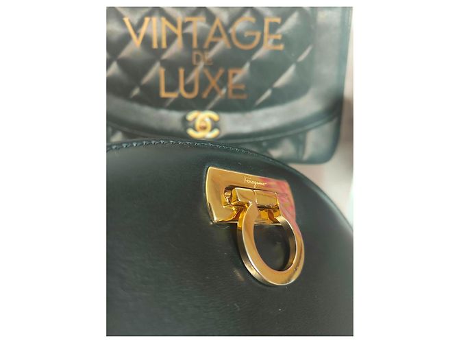 Salvatore Ferragamo Borsa a Tracolla Gancini Pelle Nera Nero - vista 7