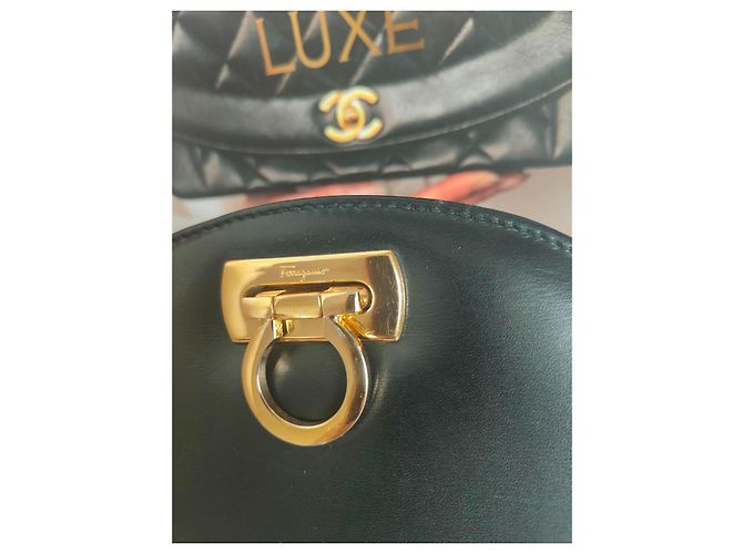 Salvatore Ferragamo Borsa a Tracolla Gancini Pelle Nera Nero - vista 8