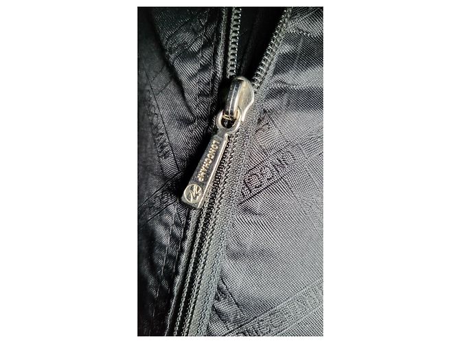 Longchamp Le Foulonne Handtasche aus schwarzem Narbenleder - Ansicht 16