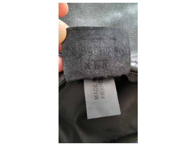 Longchamp Le Foulonne Handtasche aus schwarzem Narbenleder - Ansicht 4