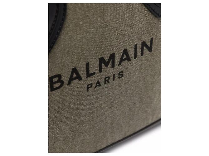 Balmain Paris Shopper-Bag aus Canvas und Leder Schwarz Beige - Ansicht 4