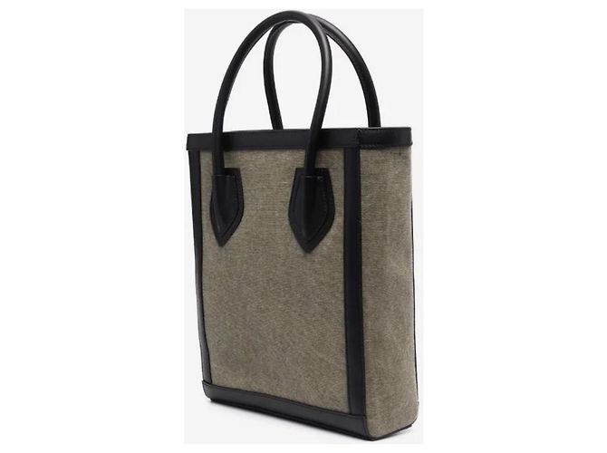 Balmain Paris Shopper-Bag aus Canvas und Leder Schwarz Beige - Ansicht 5