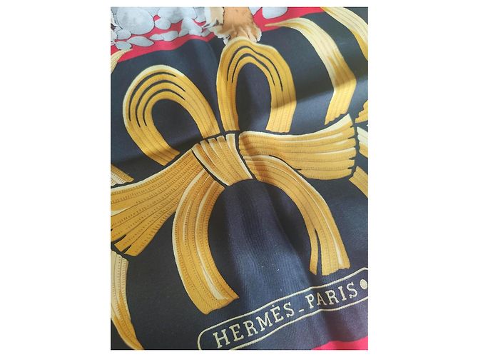 Hermès "Tigre Royal" Seidentuch Schwarz Rot Beige Golden - Ansicht 3
