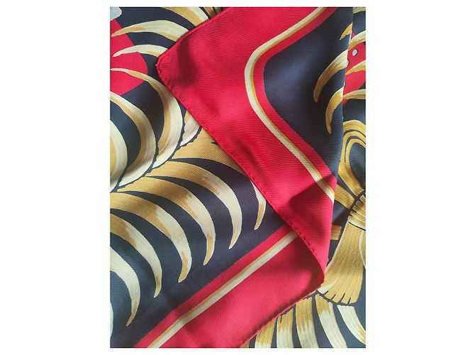 Hermès "Tigre Royal" Seidentuch Schwarz Rot Beige Golden - Ansicht 4