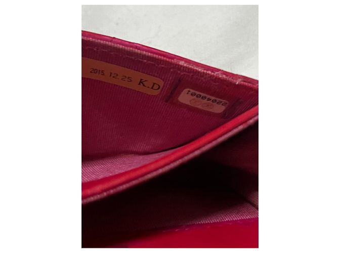 Chanel Portafoglio Classico in Pelle Matelassé Rosso - vista 9
