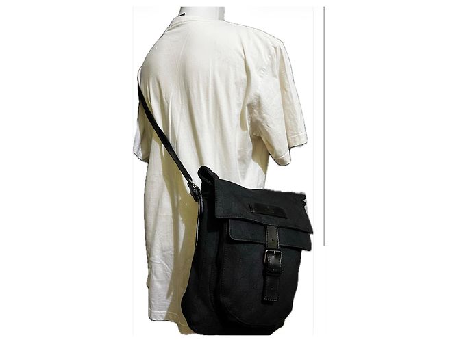 Gucci Borsa a Tracolla in Tela GG Supreme Nero - vista 10