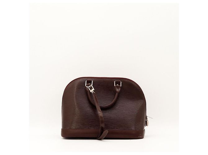 Louis Vuitton Alma BB Borsa a mano in pelle Epi Marrone - vista 3