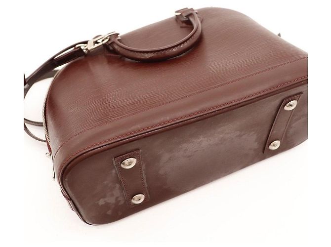Louis Vuitton Alma BB Borsa a mano in pelle Epi Marrone - vista 6