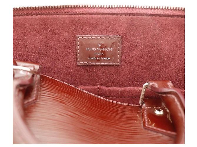 Louis Vuitton Alma BB Borsa a mano in pelle Epi Marrone - vista 7