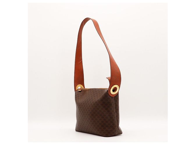 Céline Celine Macadam Canvas Shoulder Bag Brown - view 2