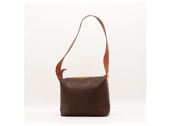 Céline Celine Macadam Canvas Shoulder Bag Brown - view 3