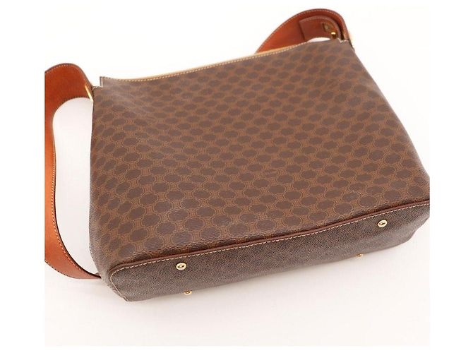 Céline Celine Macadam Canvas Shoulder Bag Brown - view 6