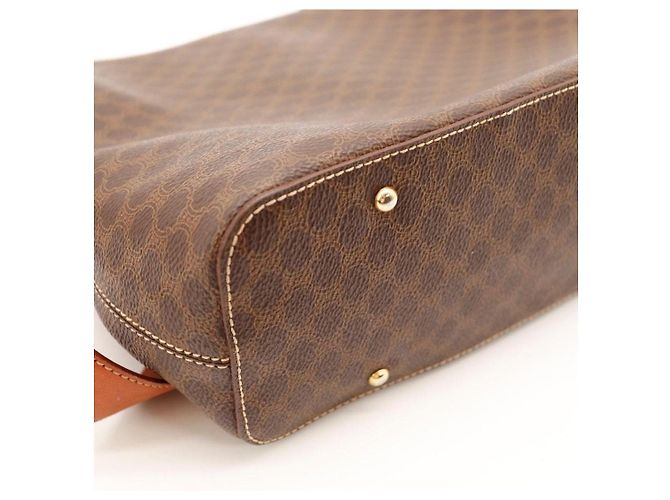 Céline Celine Macadam Canvas Shoulder Bag Brown - view 9