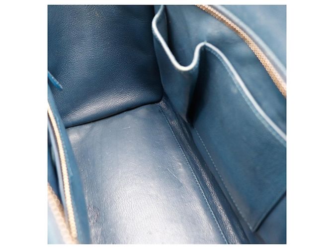 Céline Celine Mini Luggage Bolsa Couro Azul - vista 11