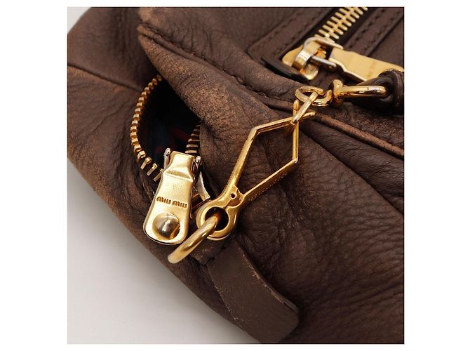 Miu Miu Bolso Satchel de cuero marrón Castaño - vista 10