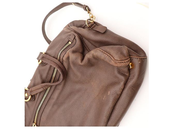 Miu Miu Bolso Satchel de cuero marrón Castaño - vista 11