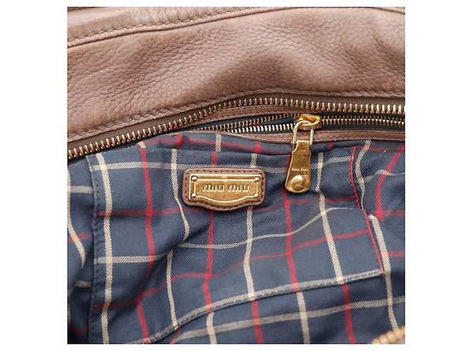 Miu Miu Bolso Satchel de cuero marrón Castaño - vista 12