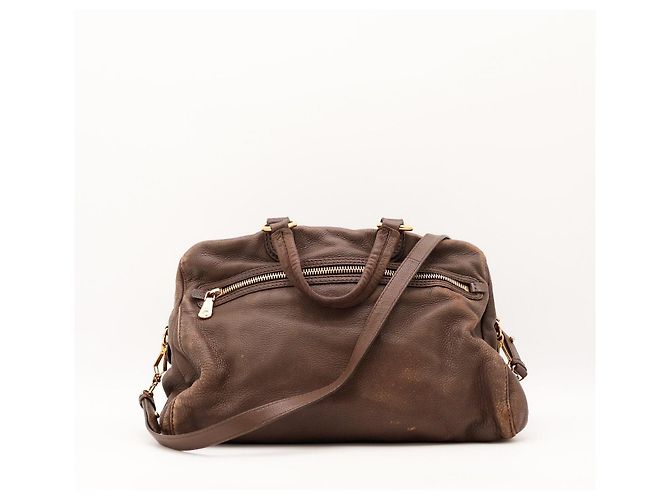 Miu Miu Bolso Satchel de cuero marrón Castaño - vista 3