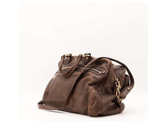 Miu Miu Bolso Satchel de cuero marrón Castaño - vista 4