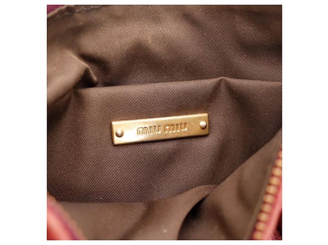 Miu Miu Borsa a spalla Matelassé in pelle rossa Bordò - vista 9