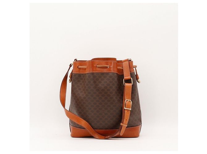 Céline Celine Monogram Canvas Bucket Bag Brown - view 3