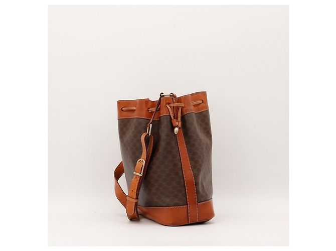Céline Celine Monogram Canvas Bucket Bag Brown - view 4