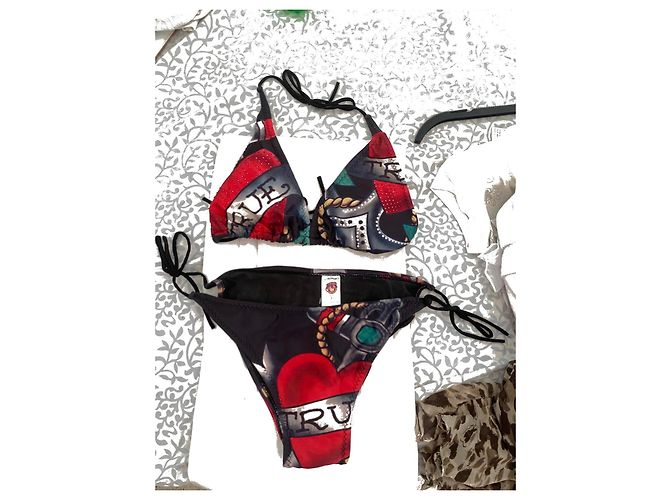 Autre Marque Bikini Ed Hardy True Love Tattoo Negro Roja Multicolor - vista 3