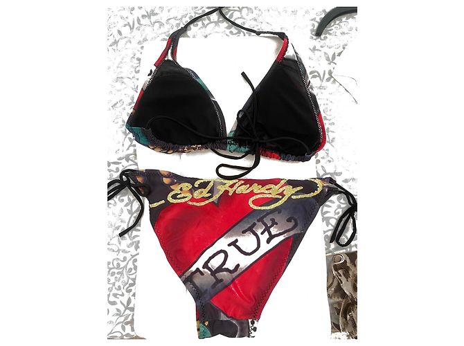 Autre Marque Bikini Ed Hardy True Love Tattoo Negro Roja Multicolor - vista 5