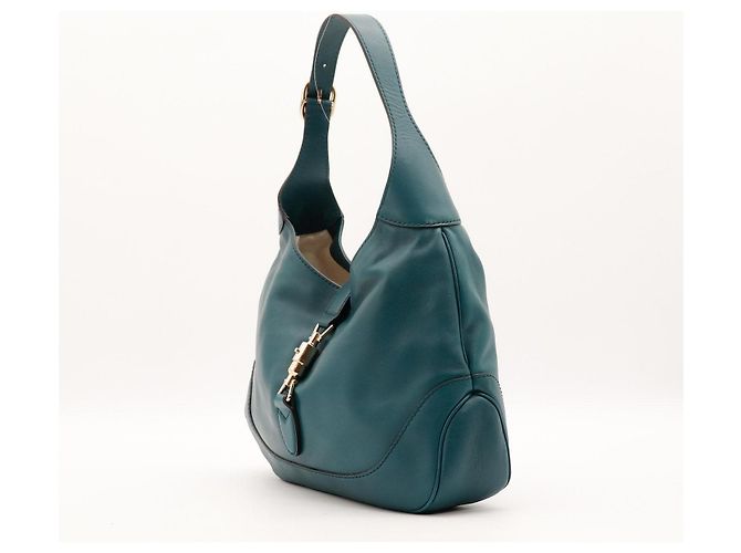 Gucci Jackie 1961 Borsa Hobo Pelle Blu Petrolio Verde scuro - vista 2